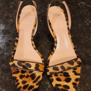 J.Crew Leopard Print Sling Backs